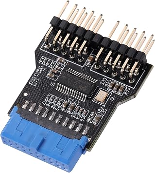 USB 3.0 9PIN to USB2.0 9PIN Front Panel Socket Adapter Card,USB 3.0 Motherboard 19PIN to Dual 9-PIN Interface Expansion Card