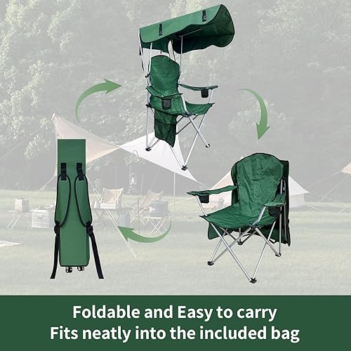 Miniatura 6 de Silla plegable para campamento, portátil para exteriores, pesca, playa, césped y campamento, sillas plegables ligeras y duraderas para exteriores