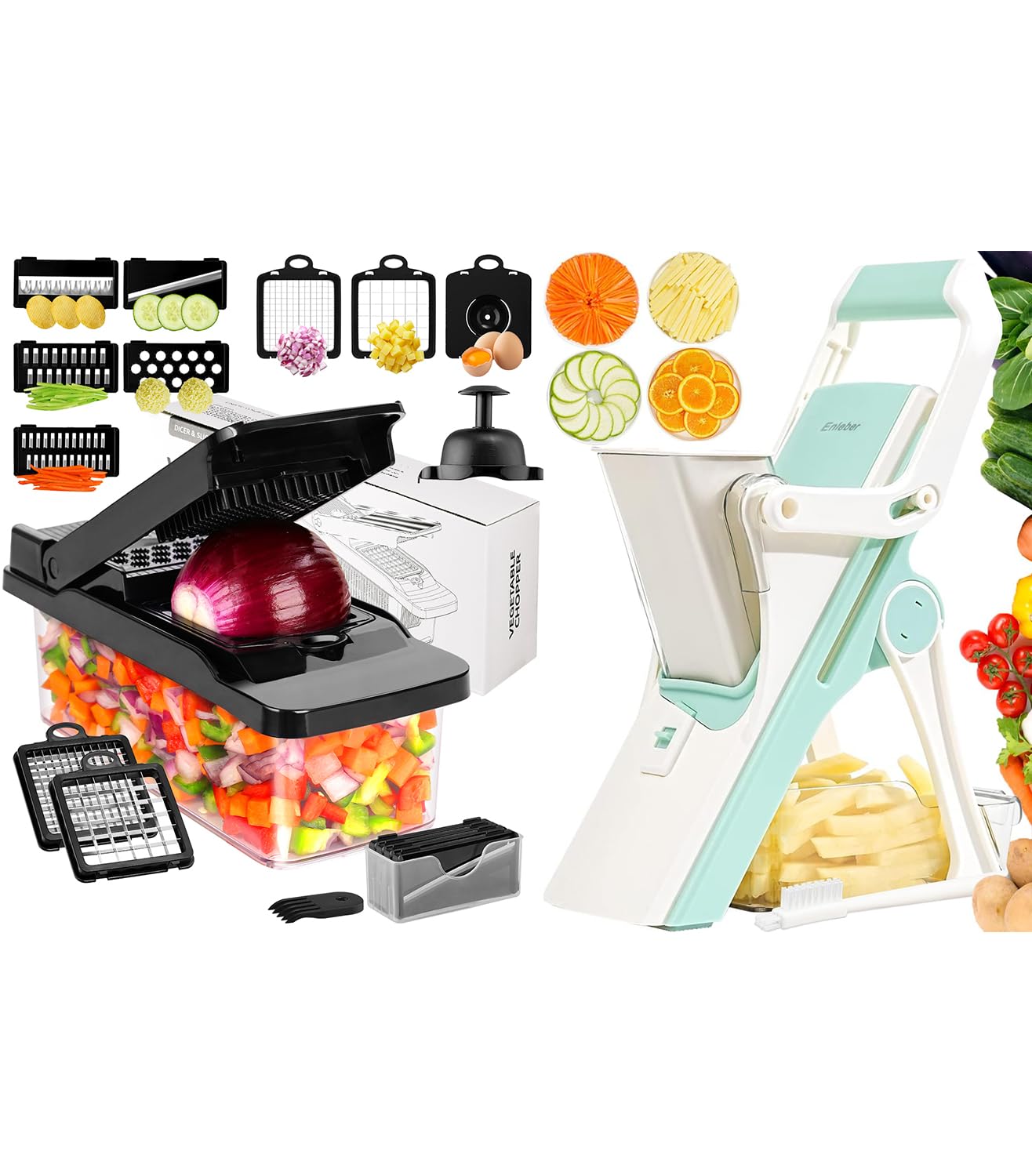 Vegetable Chopper Safe Mandoline Slicer-Kitchen Onion Dicer Veggie chopper with Container