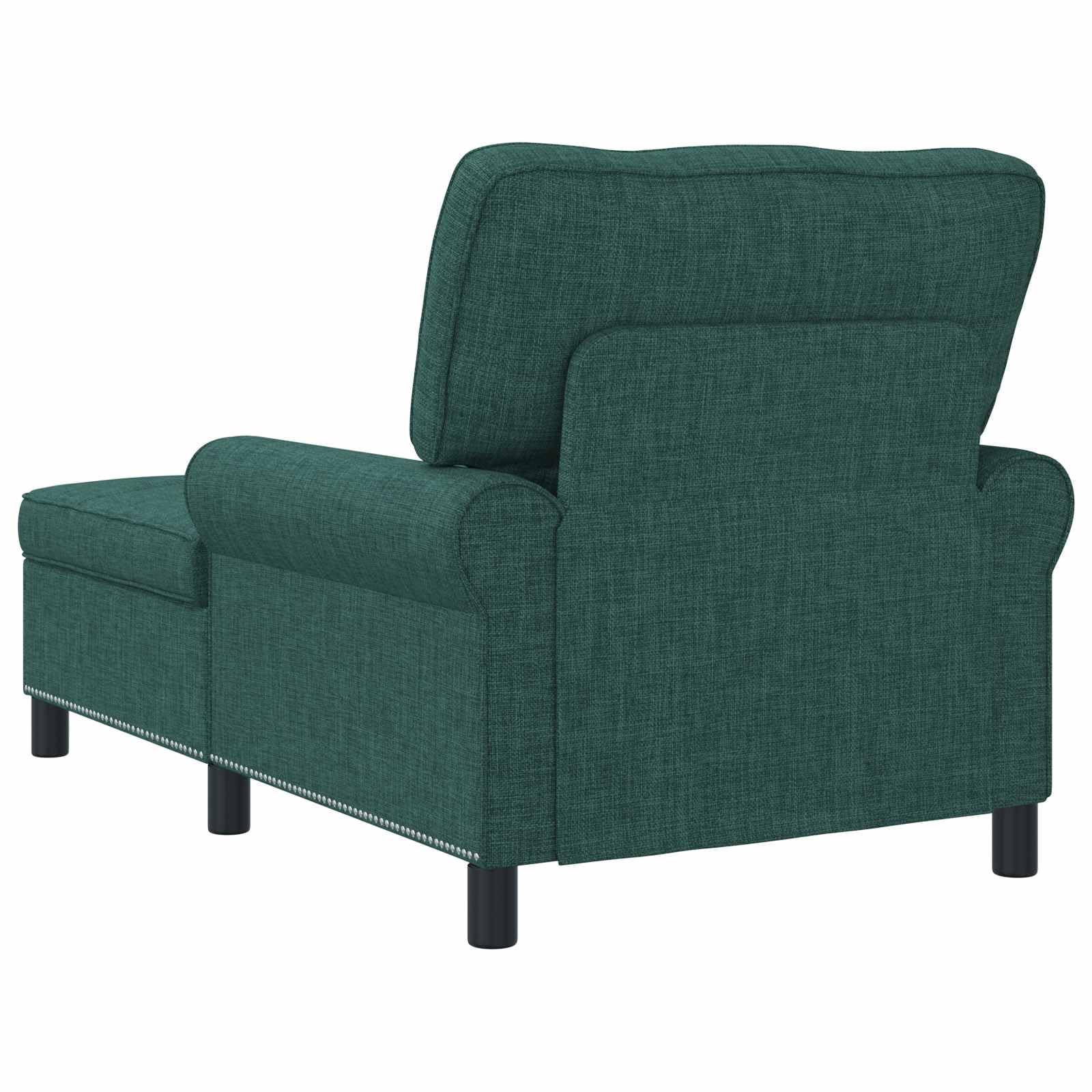 Tumbona con cojín (91 x 157 x 91 cm), color verde oscuro | Tejido transpirable, marco contrachapado, patas de plástico negro, cojín extraíble, comodidad duradera