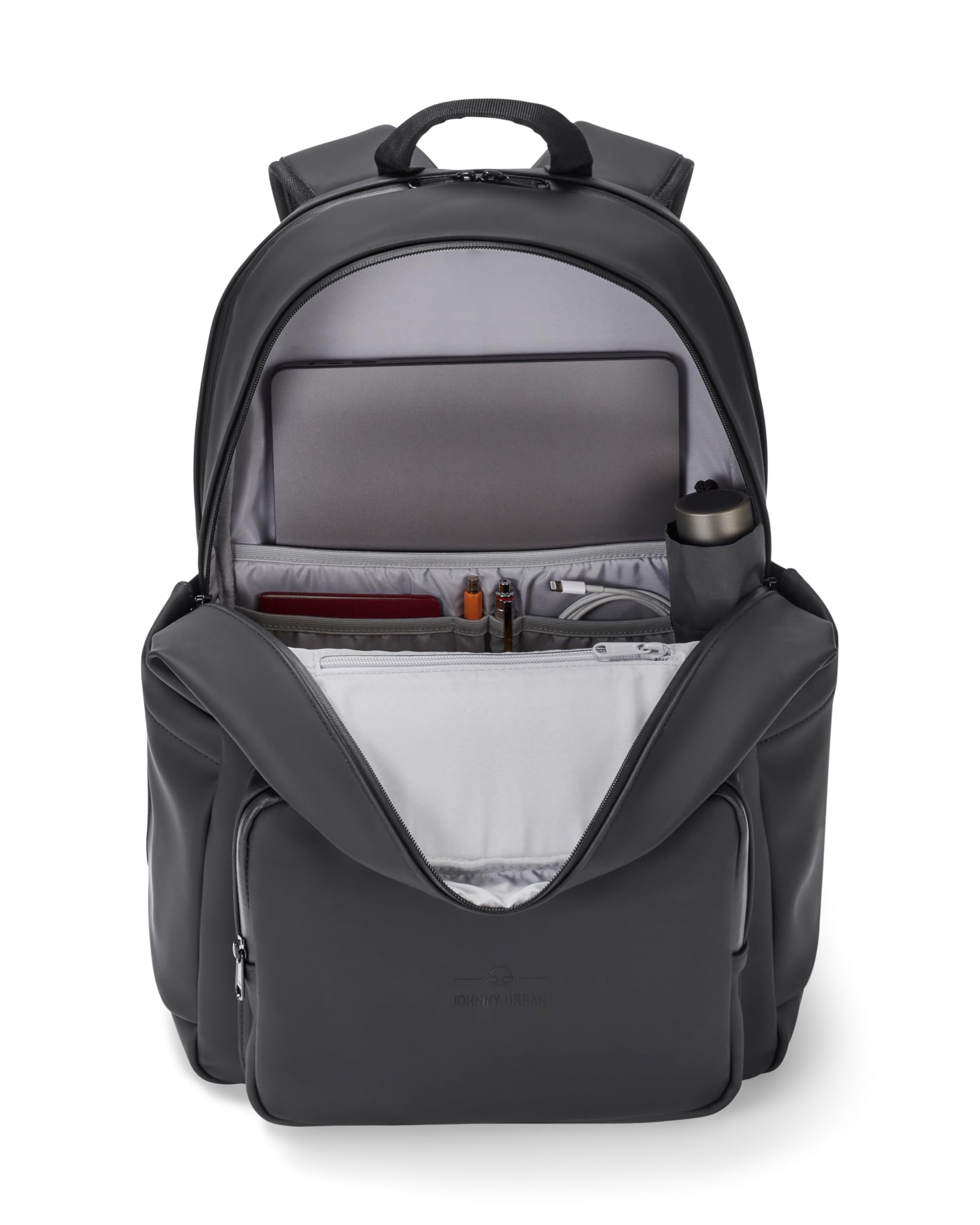 Johnny Urban Zaino Donna & Uomo Nero - Bradley - Casual Daypack per Lavoro, Scuola, Università - Zaino Scolastico con Scomparto per Laptop 16 Pollici per Ragazzi e Ragazze - Idrorepellente