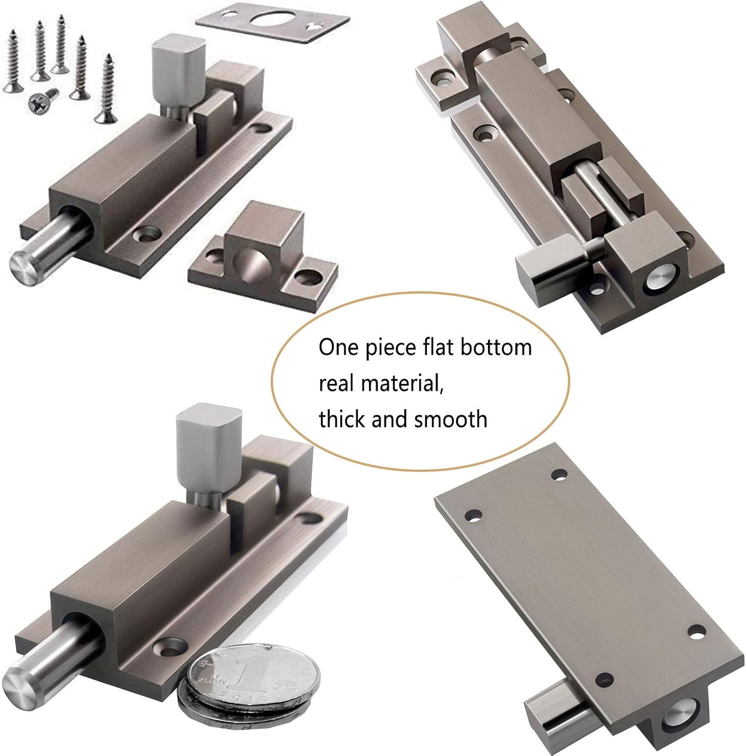 Door Lock,Thick Slide Barrel Door Bolt Latch Heavy Duty Gate Lock Security Guard Hardware for Bedrooms/Bathrooms/Cupboards/Pet Gate and Storage Units(3.5 * 1.1 inches)