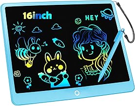 LCD Writing Tablet 16 Inch, Electronic Drawing Board, Colorful Blackboard Tablet Electronic Graphic Chalkboard Children's Toy Birthday Gift Set for 3-12 Years Old Girls and Boys