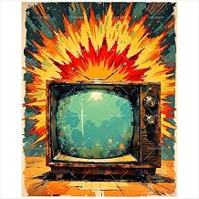 Retro TV Art Paint by Numbers Kit for Adults - DIY Explosion of Color TV Painting on Canvas 16x20 Inches, Digital Oil Painting, Suitable for Beginners, Vintage Pop Culture Art for Home Decoration.