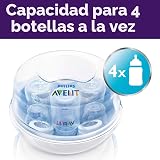 Philips AVENT Esterilizador de vapor de microondas para biberones, chupetes, tazas y más, SCF281/05
