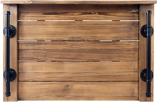 MyGift Cubierta superior de estufa de madera quemada rústica oscura  Tabla de fideos Jumbo Bandeja decorativa para servir casa de campo con asas disponible en Yaxa Colombia