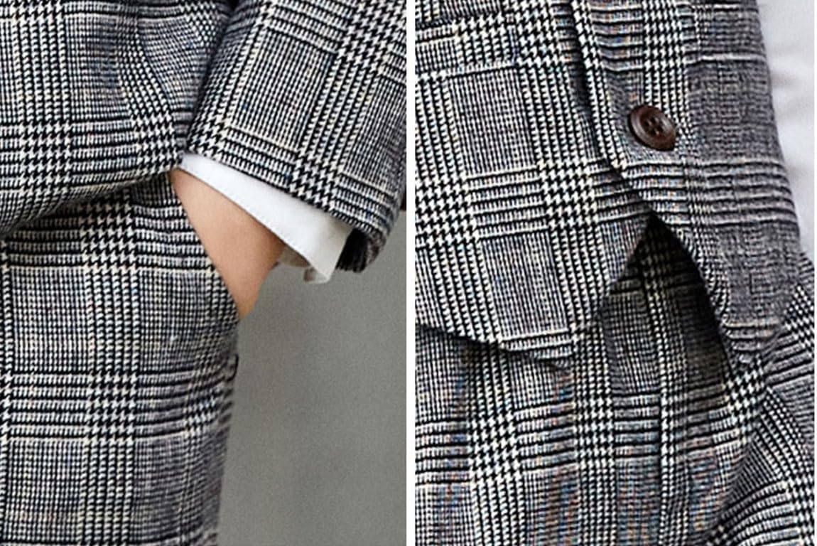 Boys' Houndstooth Suit One Button Jacket V-Neck Vest and Pants Prom Dinner
