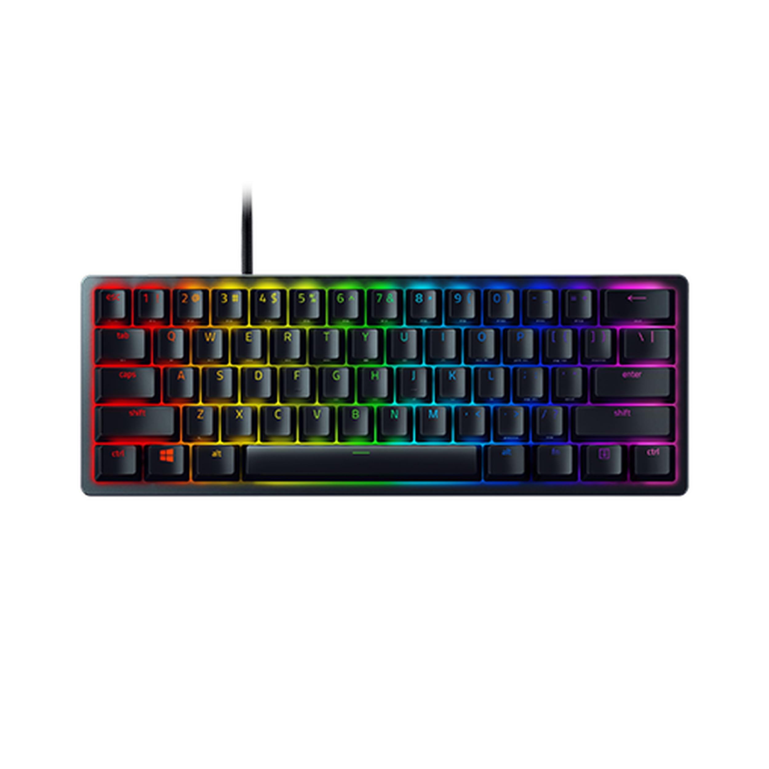 Razer Huntsman Mini (Interruptor Rojo) - Teclado Compacto 60% para Videojuegos con interruptores lineales rápidos opto-mecánicos (PBT, Cable USB-C extraíble) QWERTZ, diseño alemán, Negro