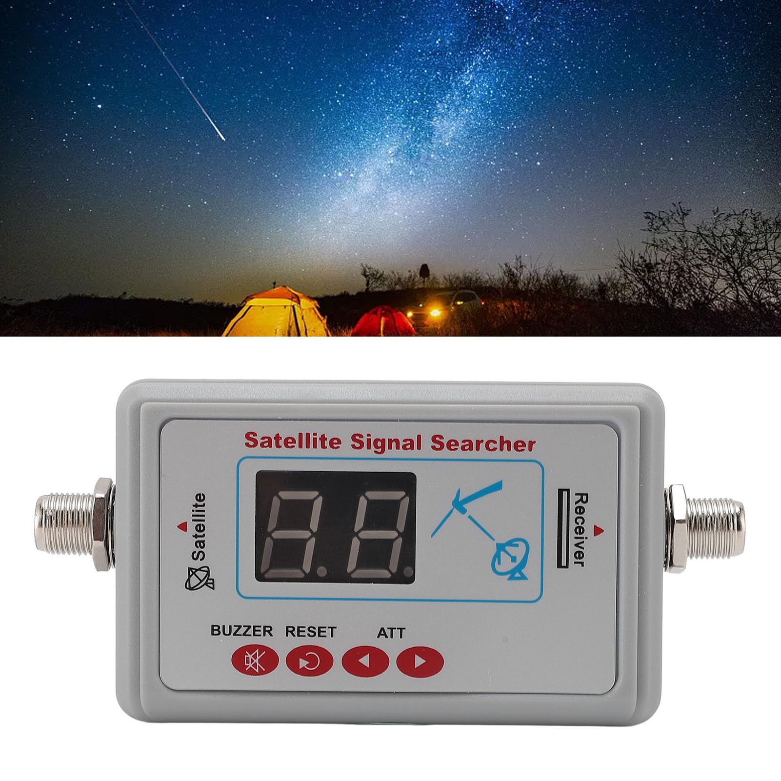 Buscador de Señal Satelital 950-2150MHz con Amplificador de Zumbador, Retroiluminación, Buscador de Señal Satelital Fácil para LNB, Receptor, Medidor de Buscador de Señal