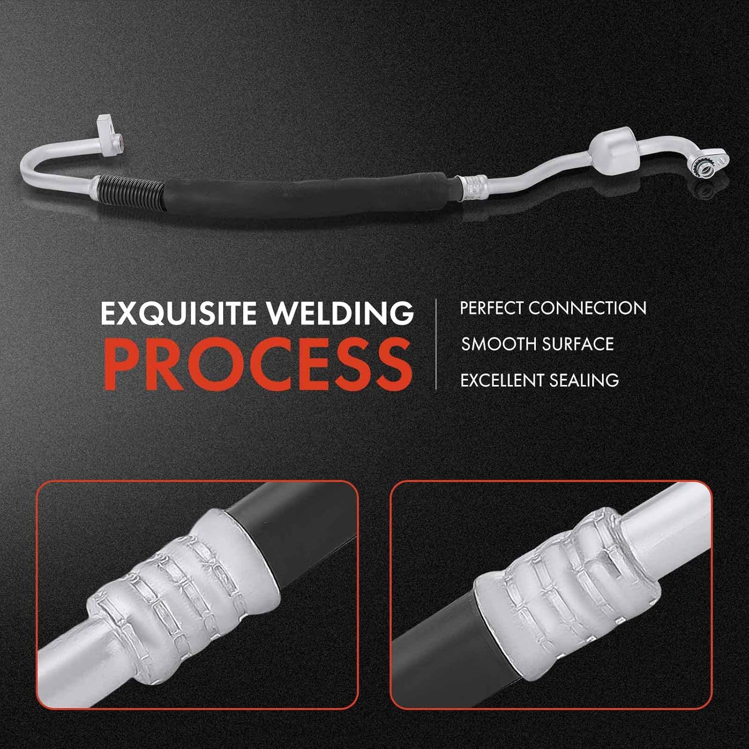 A-Premium A/C Suction Line Hose Assembly Compatible with Ford F-250/F-350 Super Duty 2017-2019, F-450/F-550 Super Duty 2017, V8 6.7L, Compressor to Evap