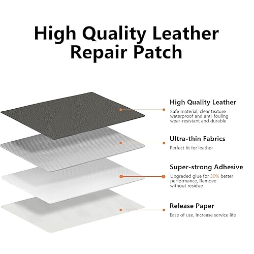 Miniatura 2 de OcePor Parche de reparación de cuero autoadhesivo de 4 x 60 pulgadas, parches de cuero para muebles, kit de reparación de cuero de vinilo para