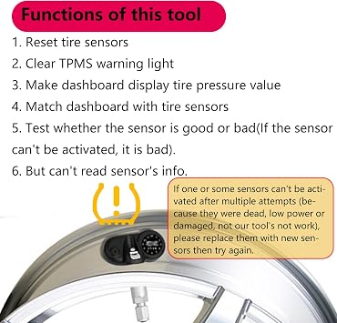 Chevy TPMS Relearn Tool Chevy TPMS Reset Tool for GM Vehicles with Battery