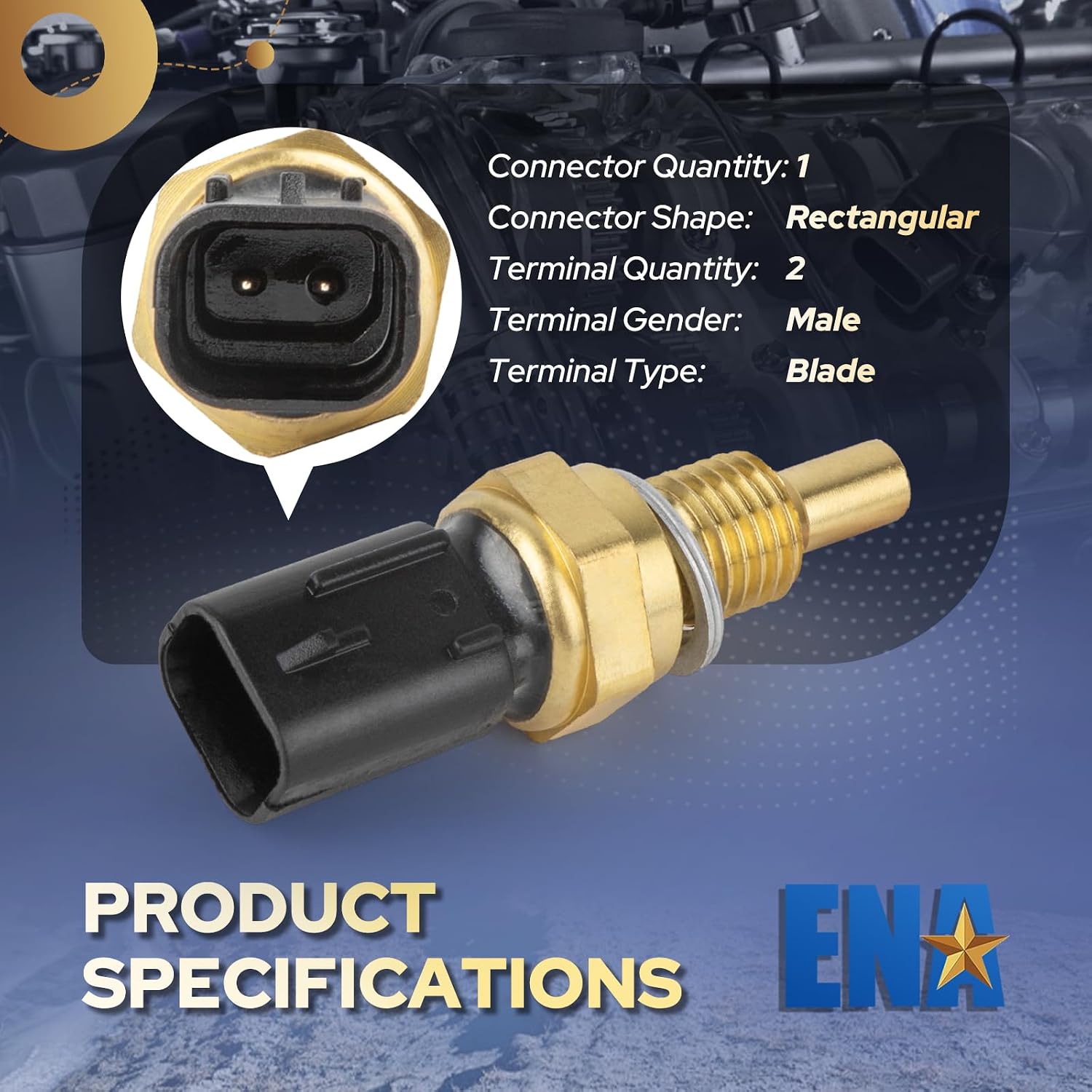 ENA Engine Coolant Temperature Sensor Compatible with Ram ProMaster 1500 2500 3500 Jeep Wrangler Dodge Charger Chrysler 300 3.2L 3.6L V6 2014-2020 2021 2022 2023 2024 Replaces TX259 68164627AA CTS295