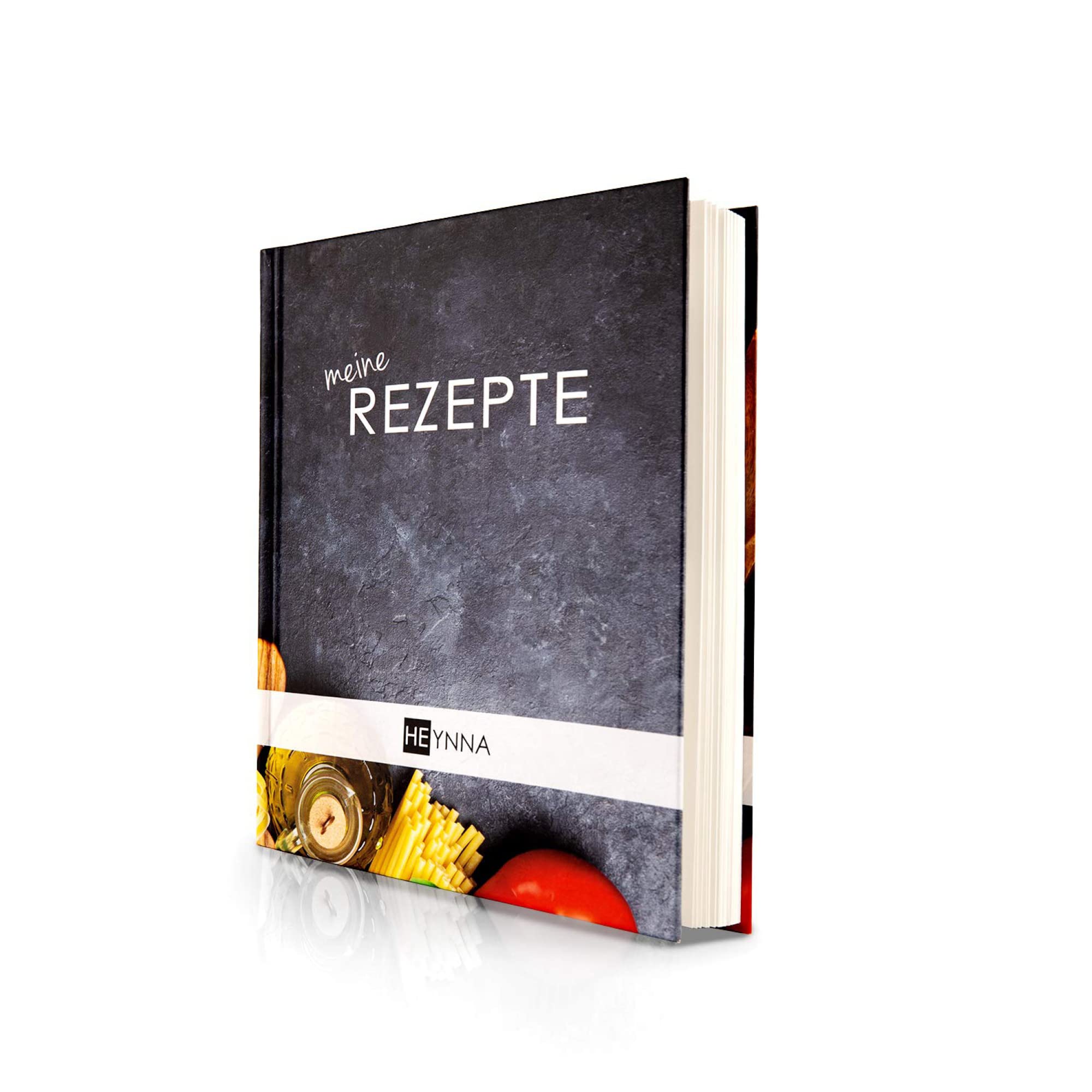 HEYNNA Libro di cucina per scrivere autonomamente – ricettario con registro, taccuino bianco ideale per scrivere le ricette preferite e ricette di cottura – copertina rigida A5
