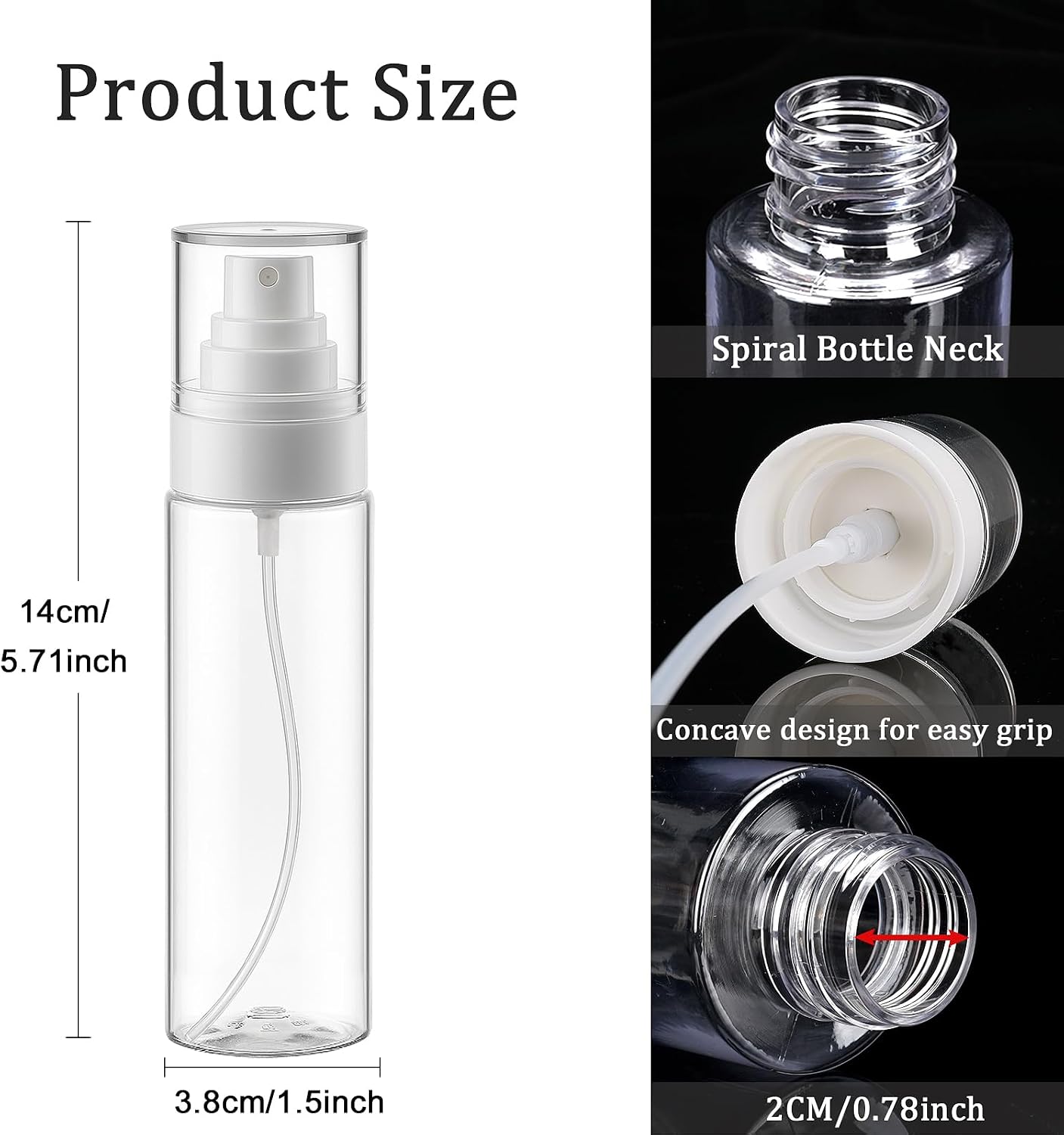 Cosywell 3.5oz/105ml 5 Pack Clear Fine Mist Spray Bottles image 3