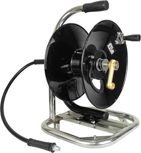 Pressure Washer Manual Hose Reel with Stand, Fits 100ft. x 3/8in. Hose
