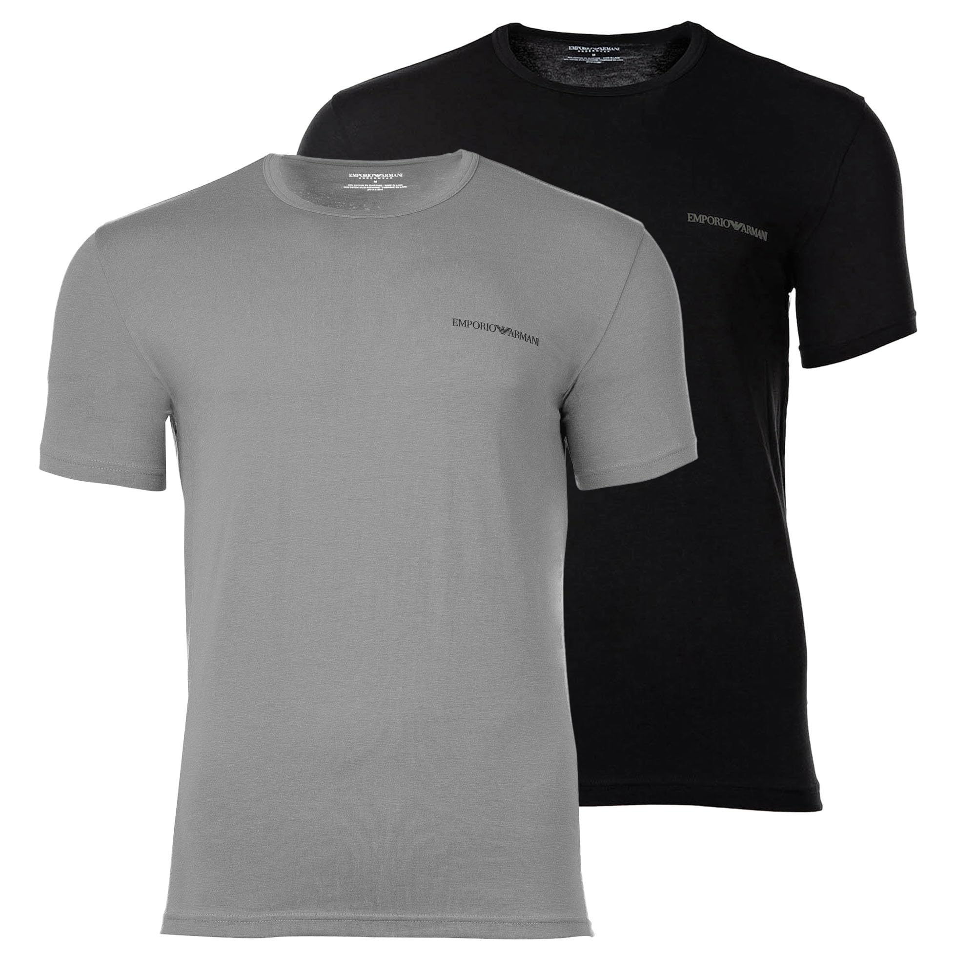 Emporio Armani Herren Grau T-Shirts Baumwolle Unifarben
