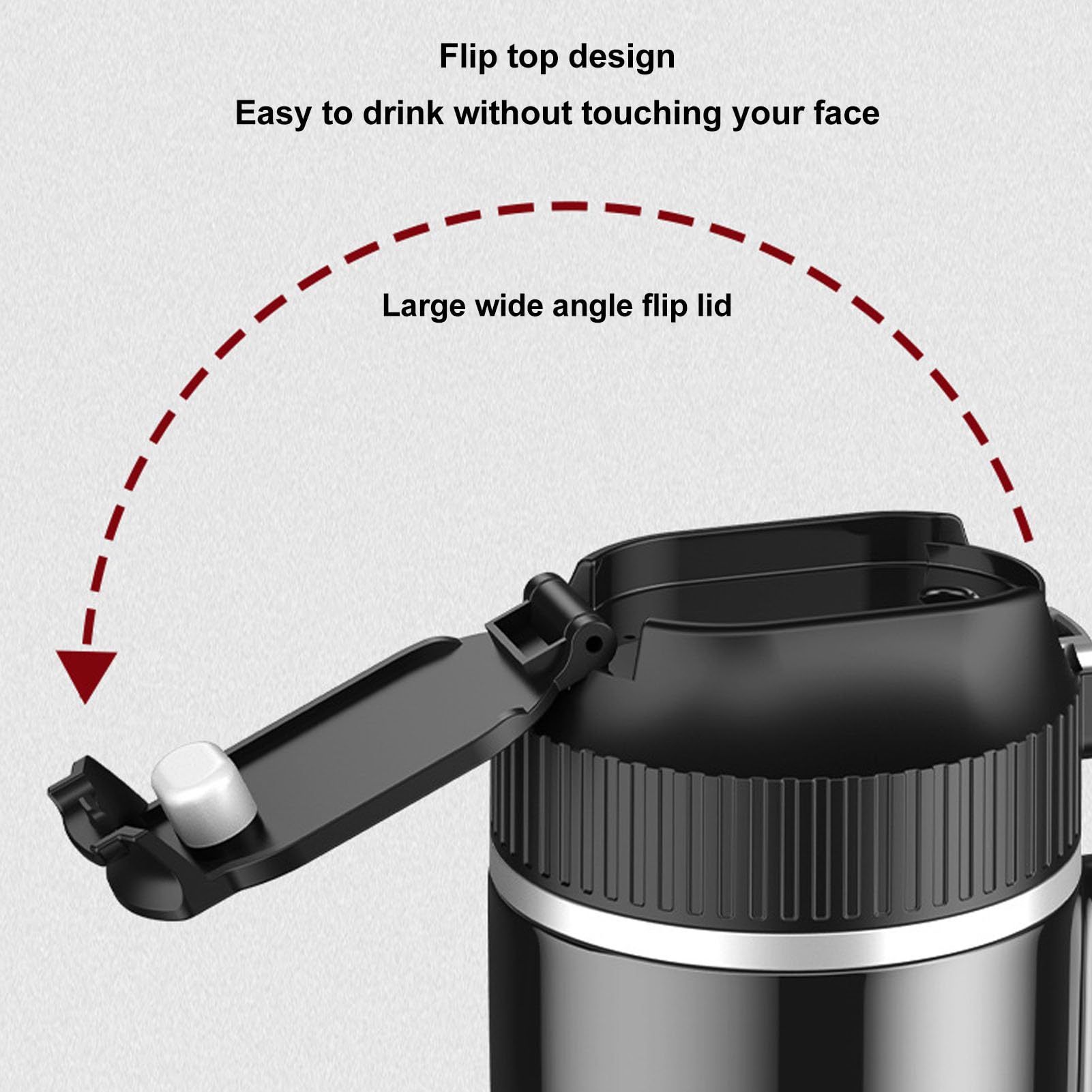 Taza Calefactora Inteligente de Acero Inoxidable con Hervidor Eléctrico para Coche con Pantalla de Temperatura para Viajes (BLACK)