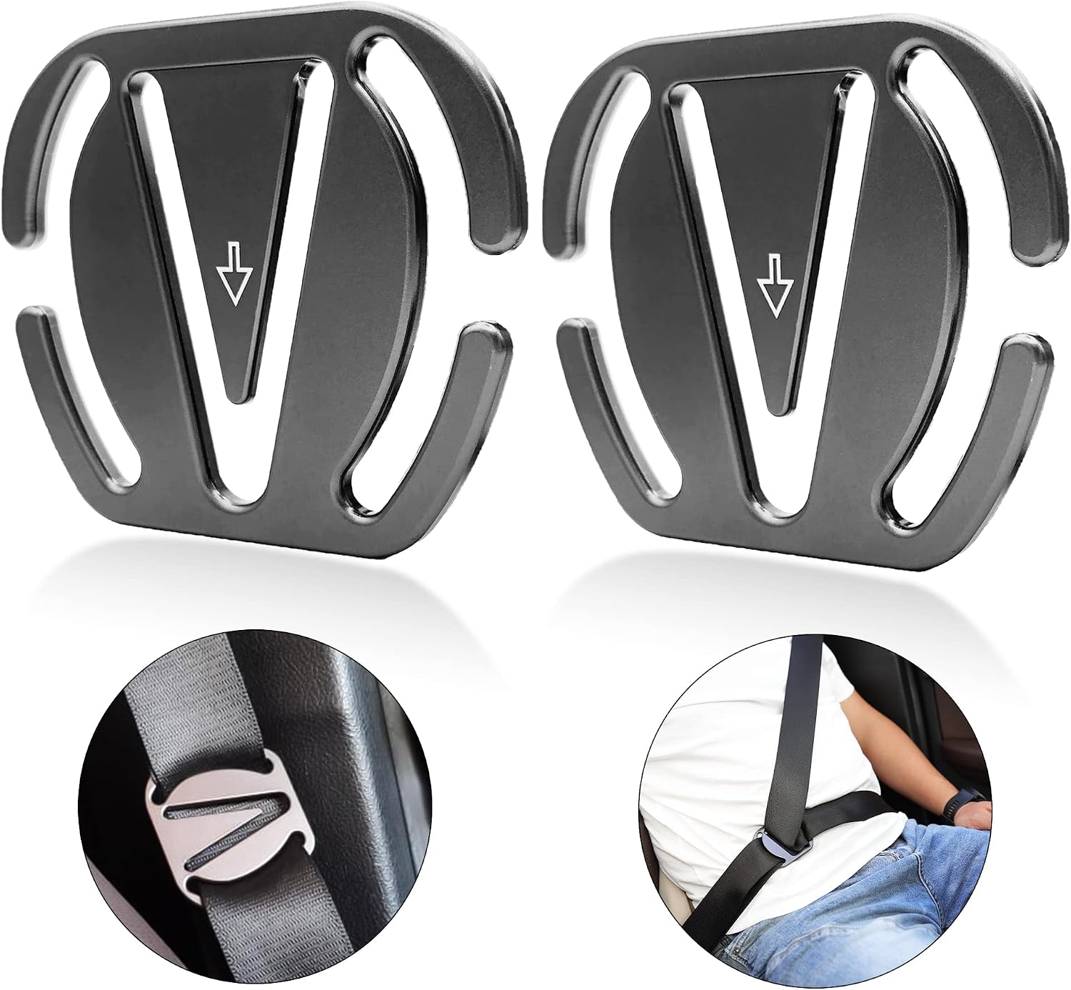 Seat Belt Clips Seat Belt Adjuster Qijk Seat Belt Adjuster Clip Adult Children Pregnant Women Comfortable Universal Shoulder and Neck Seat Belt Positioner Latch 2 Pieces