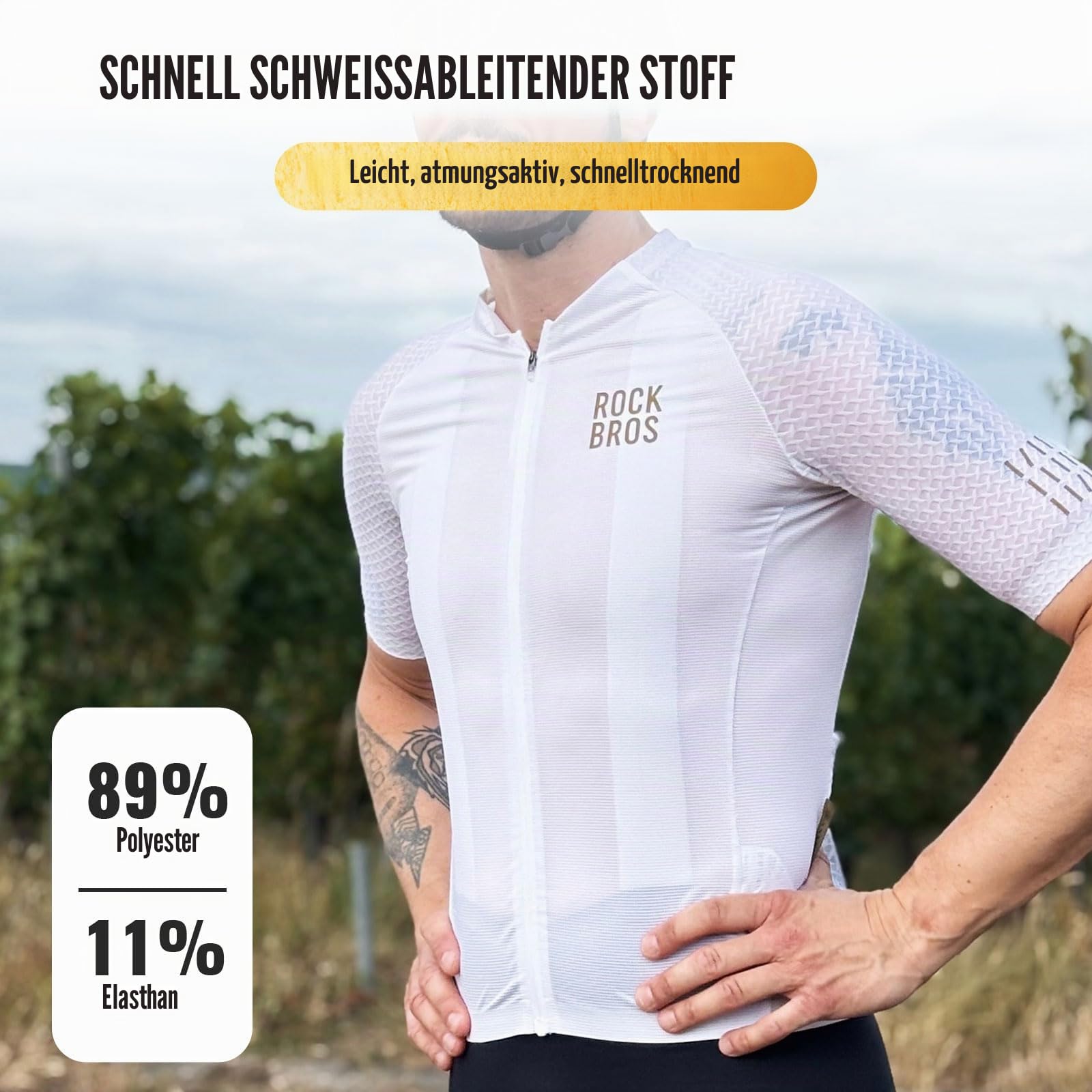 ROCKBROS Herren Damen Fahrradtrikot Kurzarm Radtrikot Rennrad Trikot Schnell trocknend Fahrradbekleidung Atmungsaktiv für Radsport MTB