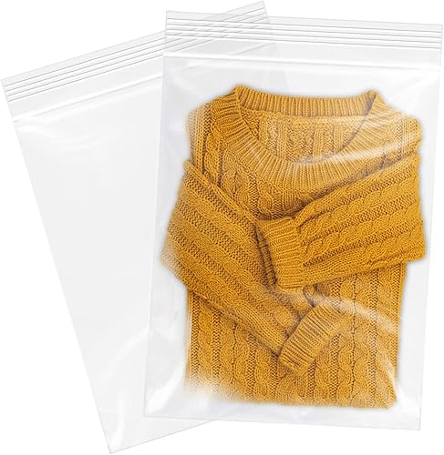 WEPOLY - Bolsas de polietileno de plástico con cremallera grande de 12 x 18 pulgadas (500 unidades) - Bolsas transparentes con cierre de 2 mil para