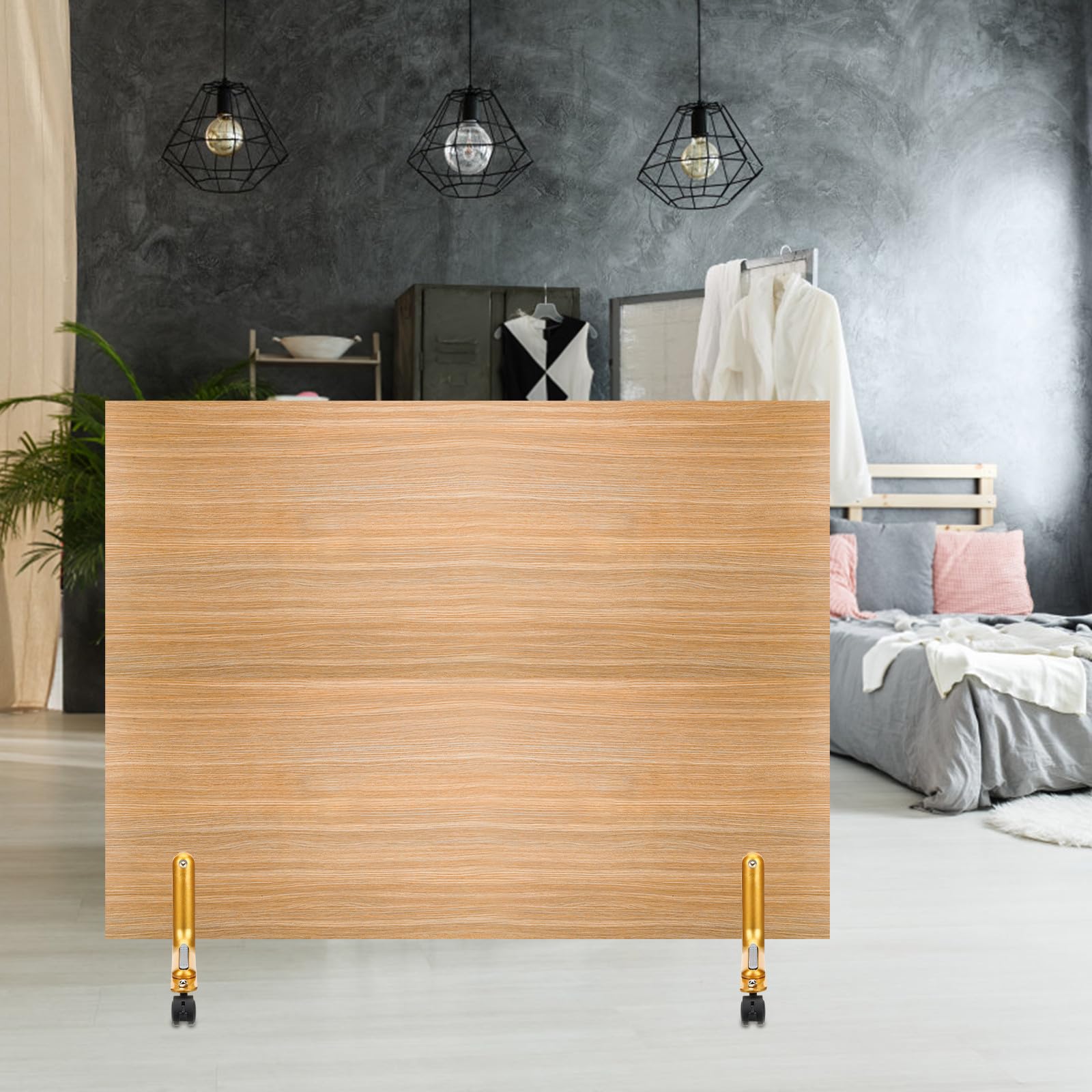 Base Divisoria Móvil para Biombo Plegable con Ruedas Dorado