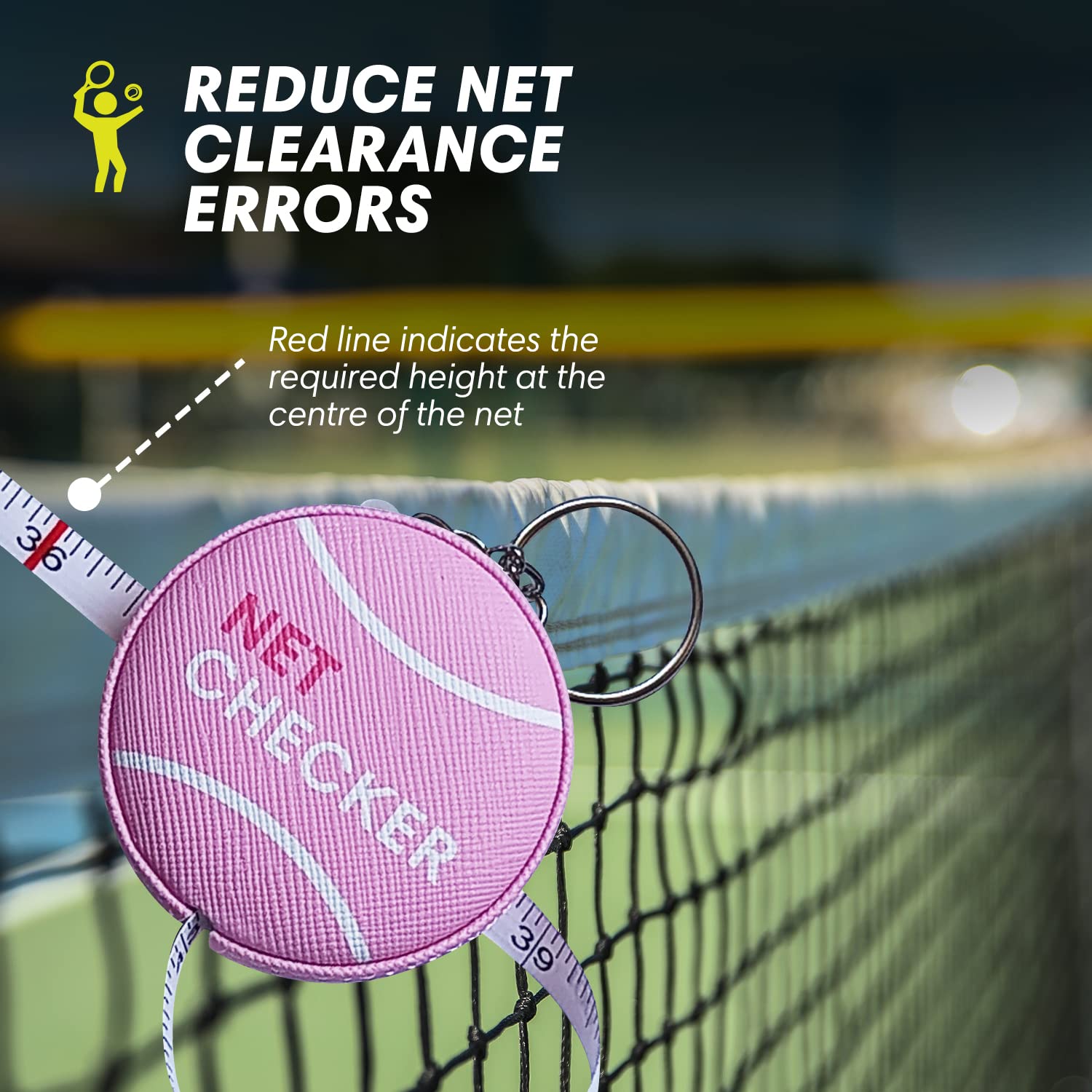 Tennis Net Height Mini Measuring Tape 59 cali, Przenośna Elastyczna Taśma Miernicza z Brelokiem