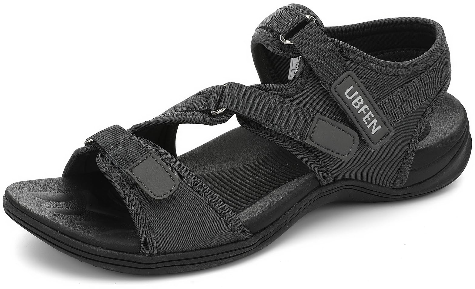 UBFEN Womens Hiking Comfortable Sport Walking Sandals Outdoor Athletic Water Sandals with Three Adjustable Straps 11 Dark Grey