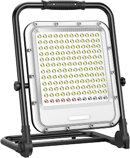 Led Baustrahler Akku 4 Modi Arbeitsleuchte 18000LM 15000mAh USB-Wiederaufladbar mit 132*COB-Chips, IP65 Wasserdicht Led Strahler, Campinglampe Tragbar für Werkstatt oder Baustelle, Garage