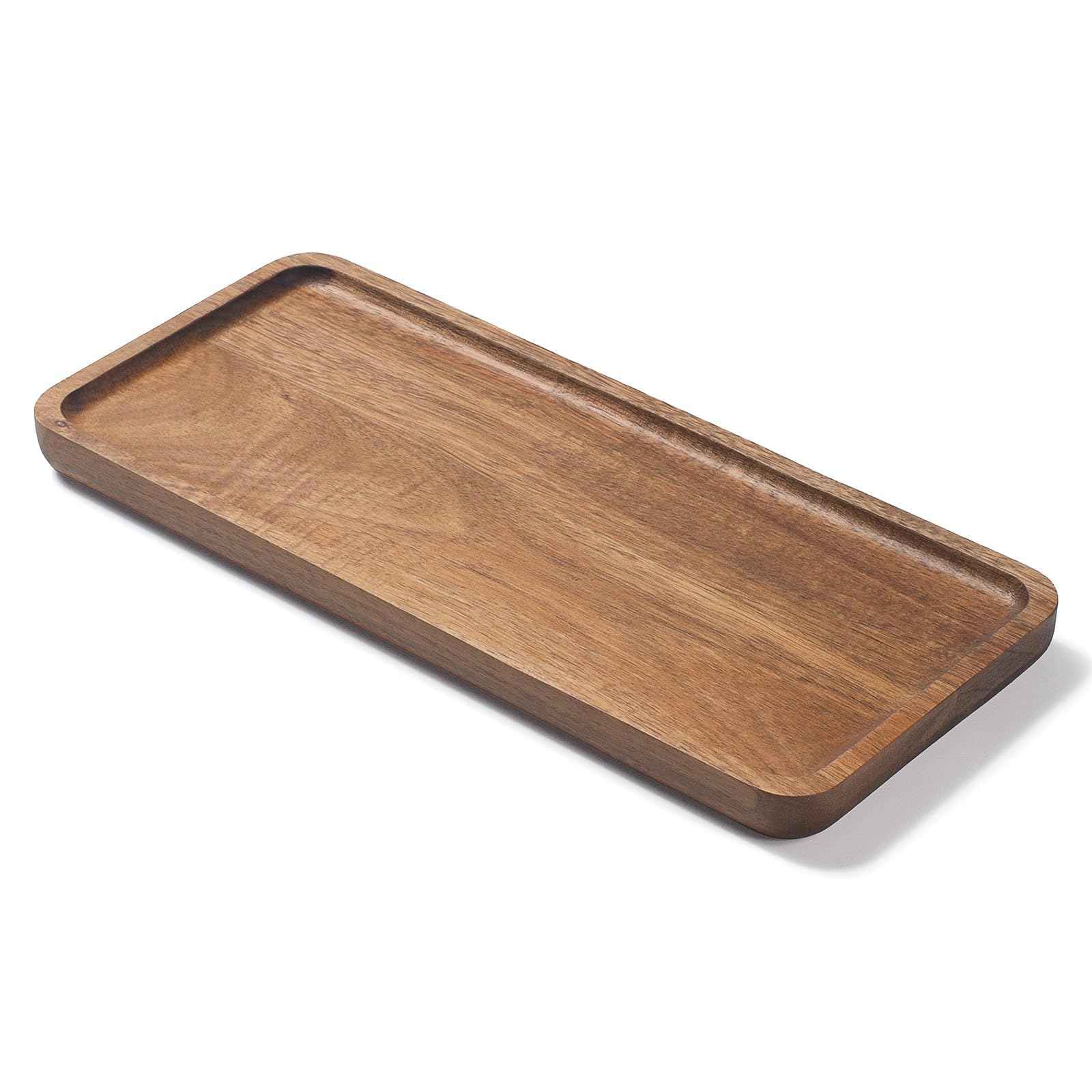 Bathroom Vanity Tray, Bathroom Tray for Counter, Toilet Tank Tray, Wood Bathroom Tray for Organizing and Home Decor (30 x 13 x 2 cm)