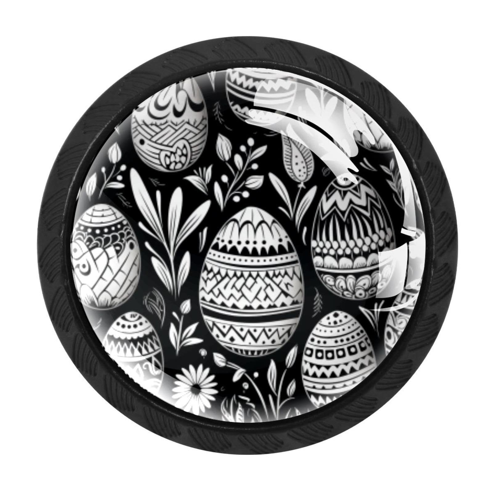 CHENZZZZ 4 Pack Black Easter Kitchen Handles, Cabinet Pulls Hardware for Cupboard Drawer Knobs Dresser Pulls