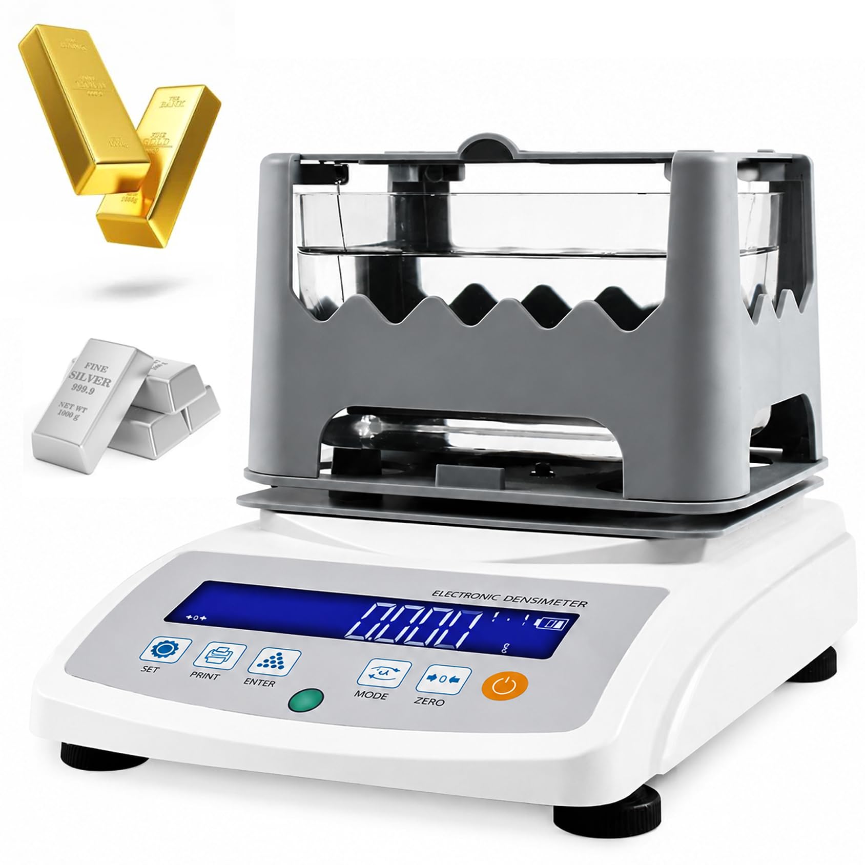 RIDEONMOP Commercial Gold Purity Content Detector Kit,Gold K Value Tester Gold and Silver Density Meter,Gold Density Meter,Precious Metal Analyzer,Precious Metals Testing Machine