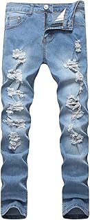 Men's Ripped Skinny Slim Fit Stretch Distressed Destroyed Jeans Denim Pants