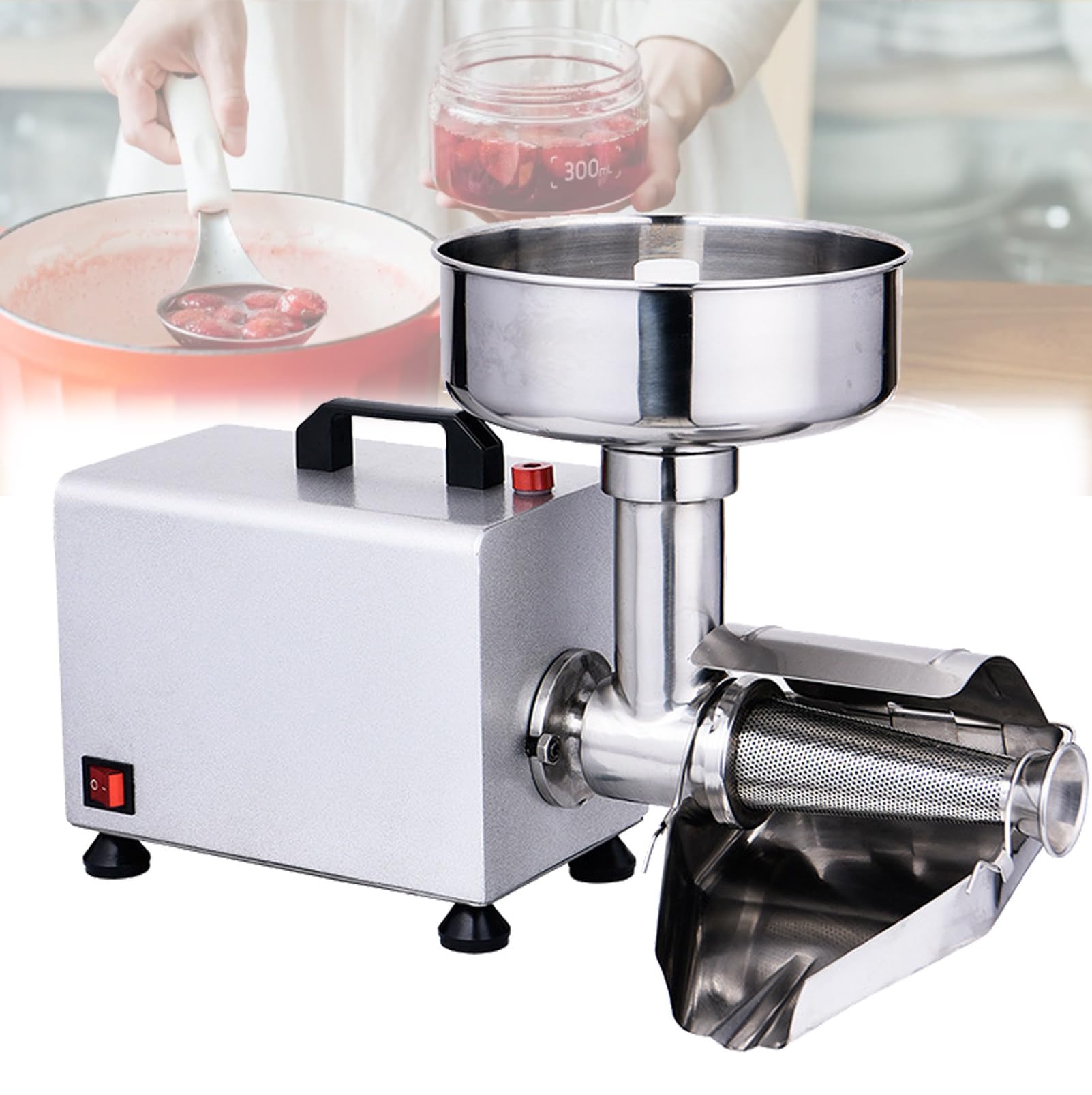 JKJZSALJ Electric Tomato Strainer And Sauce Maker, 220V 450W Stainless Steel, For Homemade Jams And Fruit Pressing,Noshell