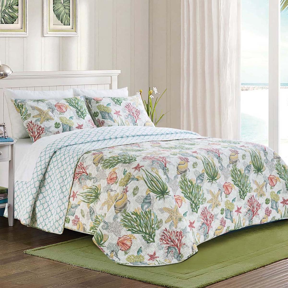 BLACK FOREST DECOR Royal Sea Floor Bedspread - Twin