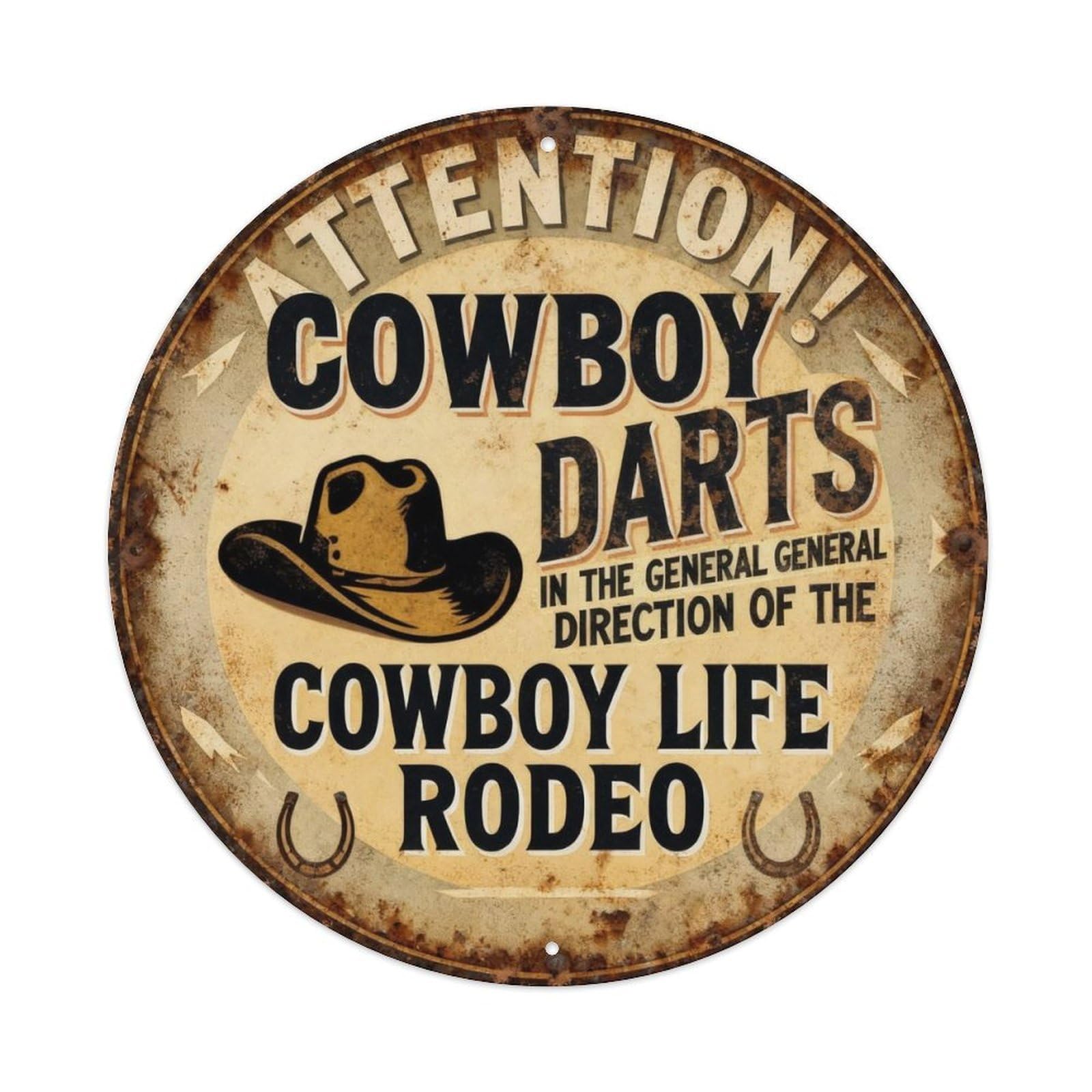 Cowboy Life Rodeo Metal Tin Sign Plaque