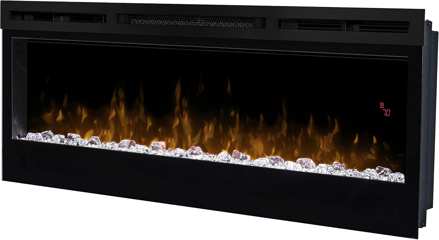 Dimplex Prism Wall Mounted Linear Electric Fireplace, 50" Inch, Black, 1230W - Premium Fireplace Heater with Acrylic Ember Bed, LED Display, Remote Control - Wall Fireplaces for Living Room, Bedroom