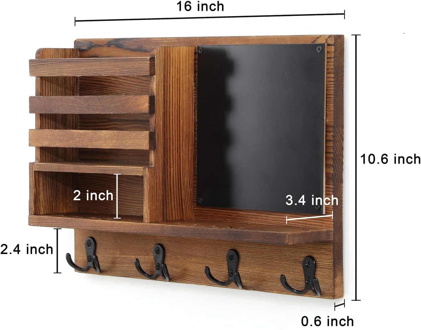 Porte Clés Mural avec étagère de Rangement, Boite a Clefs Murale