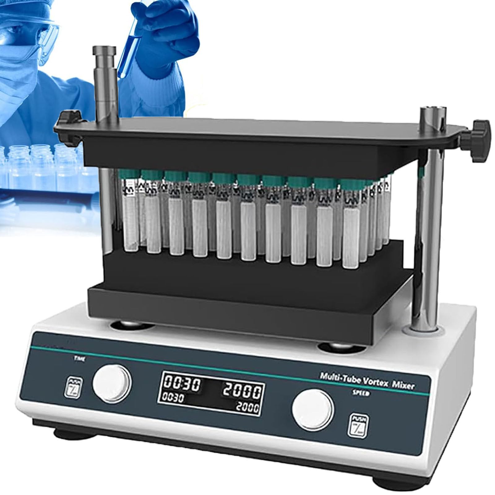 Mezclador Vórtex Multimuestra,Agitador Vórtex Motor Sin Escobillas de CC