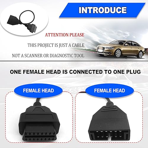 Miniatura 4 de Adaptador OBD, adaptador electrónico para vehículos GM, reemplazo del cable del conector OBD1 a OBD2