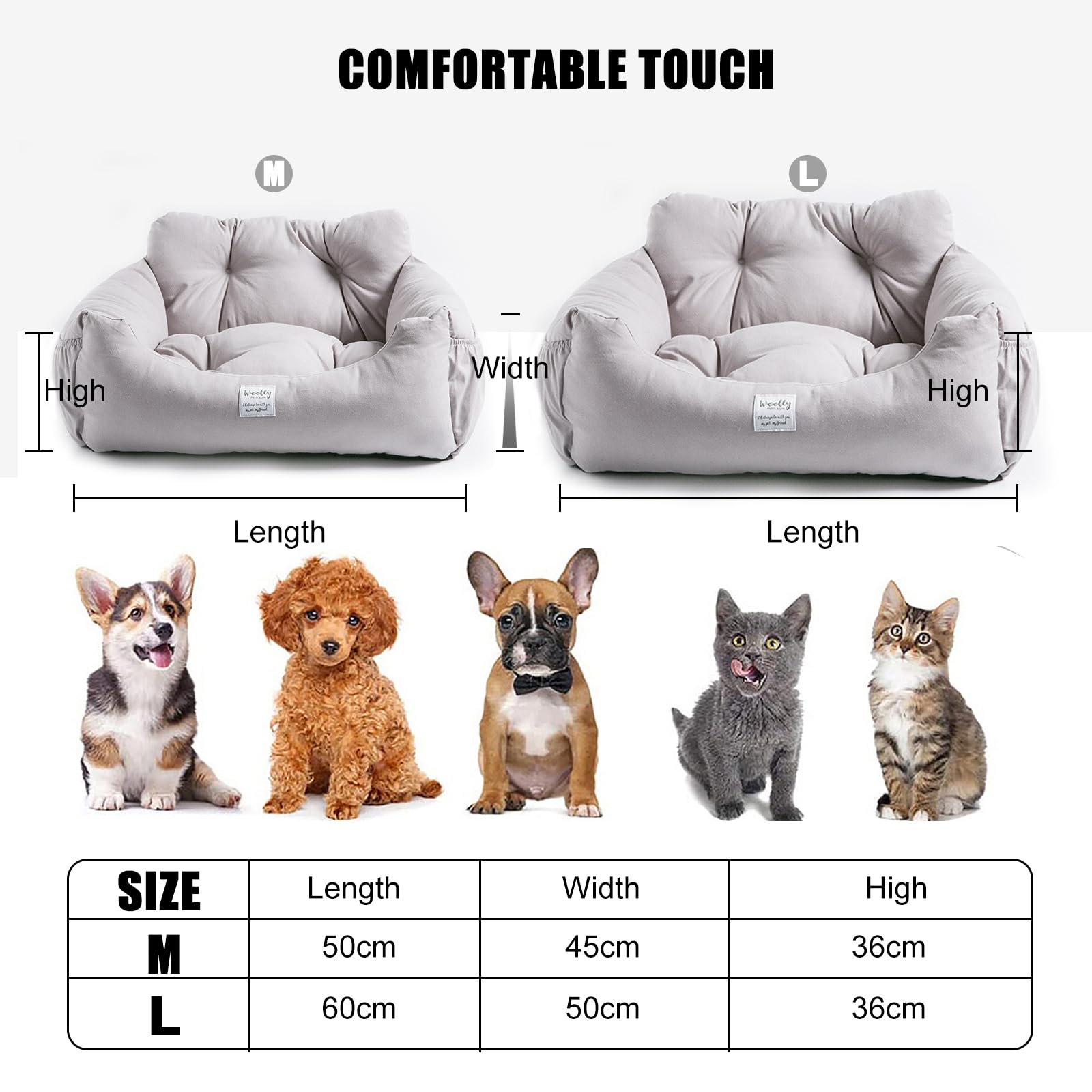 Seggiolino Auto Per Cani Antiscivolo E Lavabile - Con Cintura Di Sicurezza E Borsa Portaoggetti | Per Cuccioli E Animali Piccoli - Foto 3