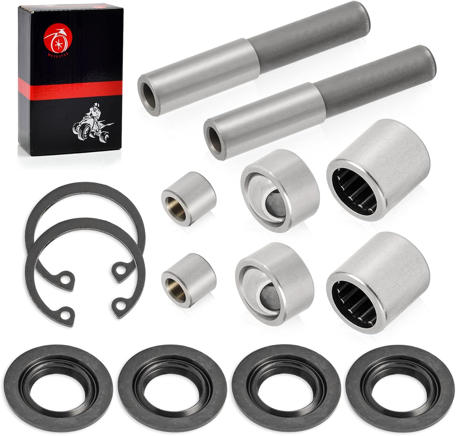 2 Set Front Upper A-Arm Bearing SEAL BALL JOINT SLEEVE Kit Compatible with Kawasaki 2005-2013 Brute Force 750 KVF750 Brute Force 650i KVF650 4x4i (NO KVF650 D E 4x4)