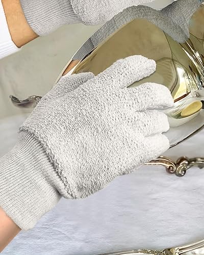 Miniatura 8 de Guantes de pulido de plata Evridwear Guantes de limpieza para plata de ley y latón (2 pares SM)..