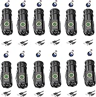 Vista 1 de Mini linterna recargable de 2550 lúmenes con carga USB C, pequeñas linternas de alto lúmenes, 5 modos, luz de bolsillo con clip, linterna magnética