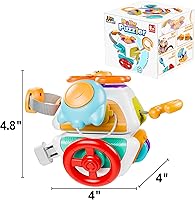 Vista 8 de iPlay, iLearn Cubo de Tablero Ocupado 10 en 1 para Bebé, Juguete Sensorial Montessori para Niños Pequeños de 1-3, Viaje en Asiento de Carro Infantil