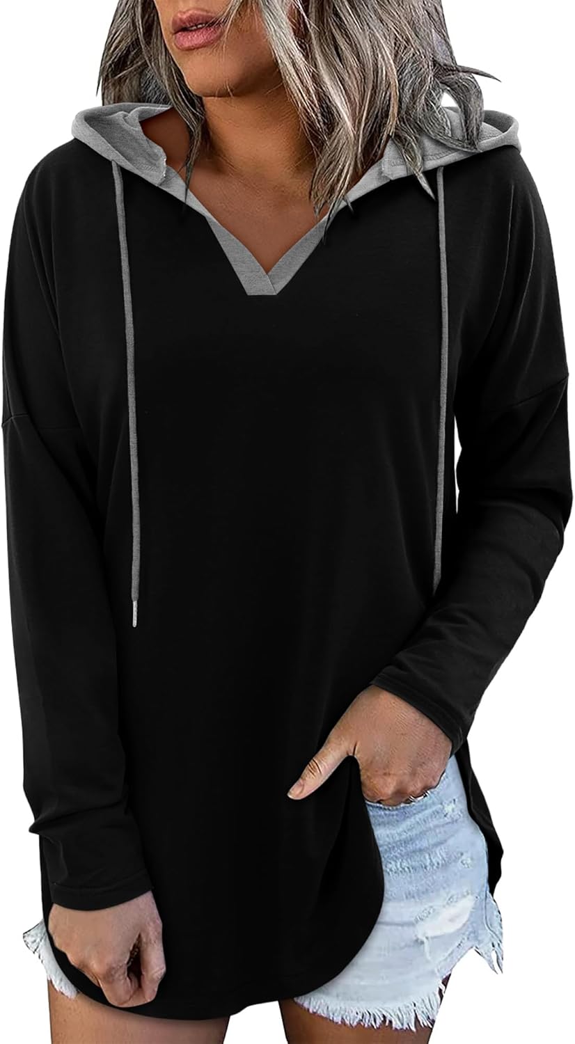 Angerella Womens Fashion Hoodies Pullover Oversized Sweatshirt Long SLeeve Drawstring Hooded Fall Shirts Loose Fit - Image 6