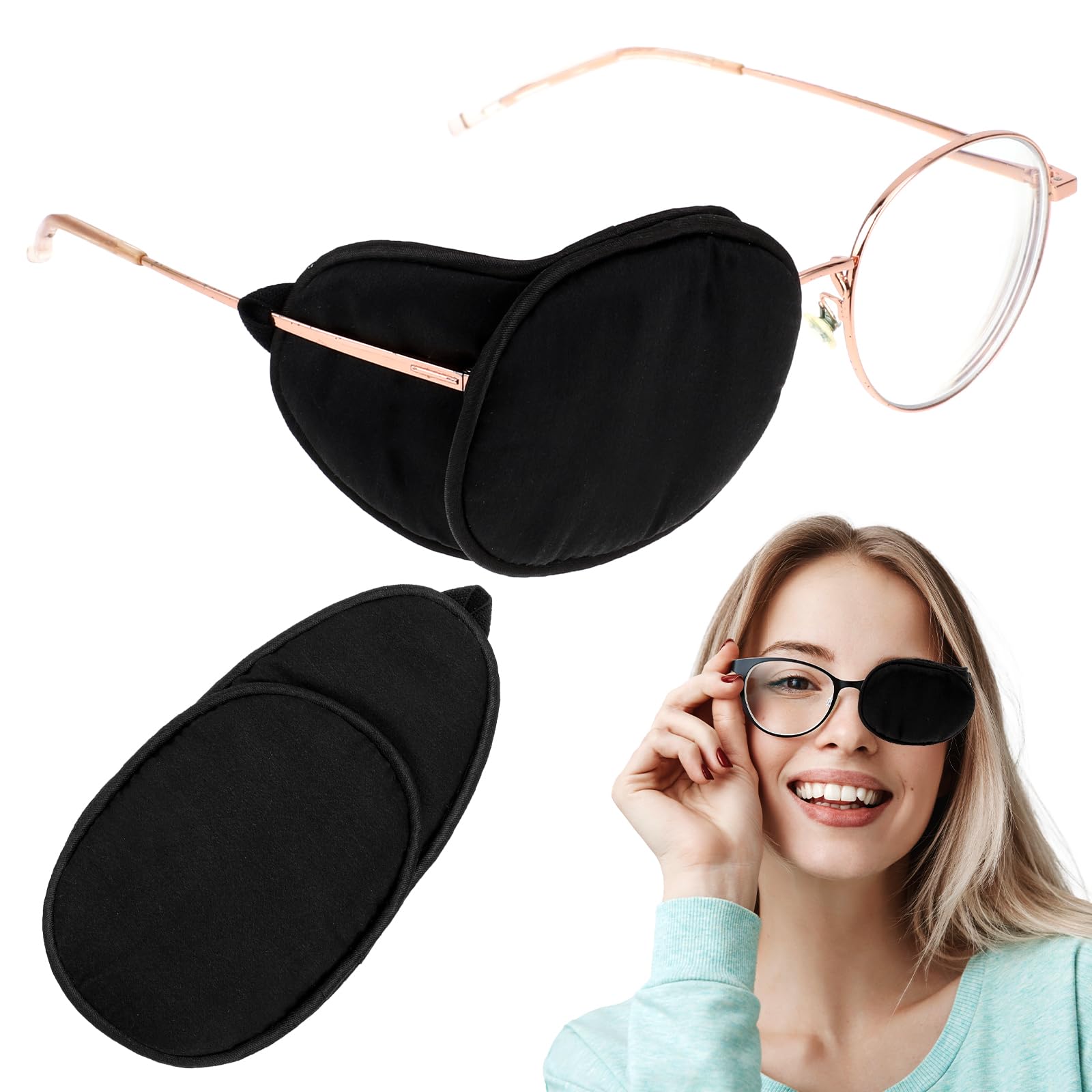 2 Pcs Eye Patches for Adults Kids Soft Glasses Eyepatch Left Right