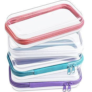 Amazon.com: Hoolerry 4 Pcs Hard Clear Zipper Case Makeup