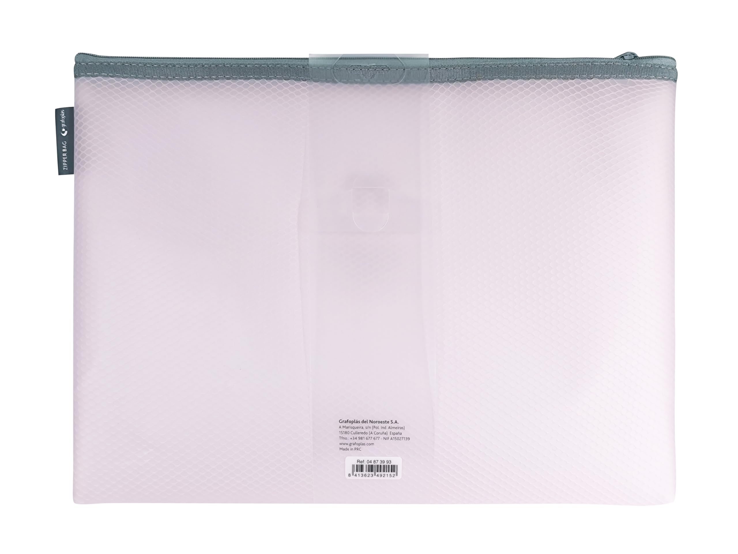 Borsa con cerniera EVA Soft A4 rosa pastello, tocco morbido, in gomma EVA trasparente per documenti, cellulari, tablet