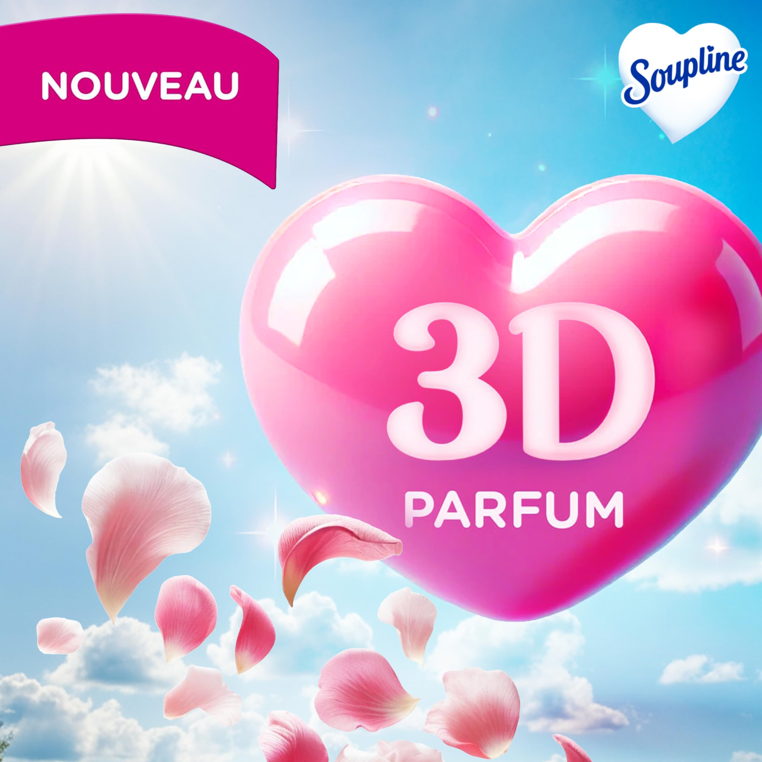 Soupline Grand Air 3D skoncentrowany środek zmiękczający do tkanin, płyn 3x1,35L